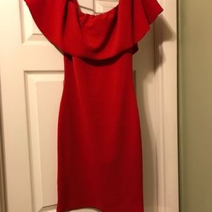 Medium Red Off-Shoulder Amazing Party Dress